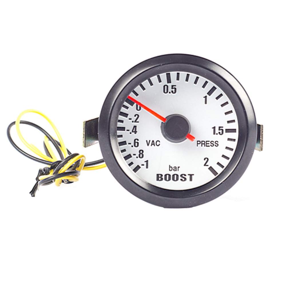 Etopars Car Motor Vehicle Black Face 2" 52mm Pointer Boost Gauge -1~2 Bar Meter LED Light