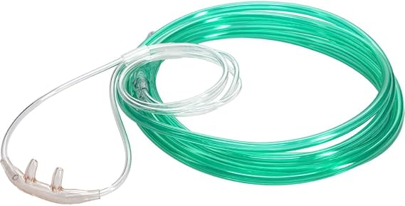 25pk 7Ft Salter Style High Flow Adult Oxygen Nasal Cannula with Safe 3-Channel Design, Standard Connector #1600HF-7-25