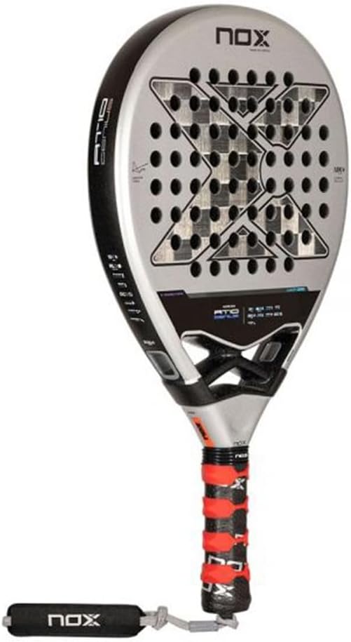 Padel Racket AT10 by Agustin Tapia 2024 | Luxury Series Teardrop Pala Padel | EOS Flap Aerodynamics & Custom Grip Technology | 18K Aluminized Carbon with MLD Black Eva Core | Advanced Pala de Padel