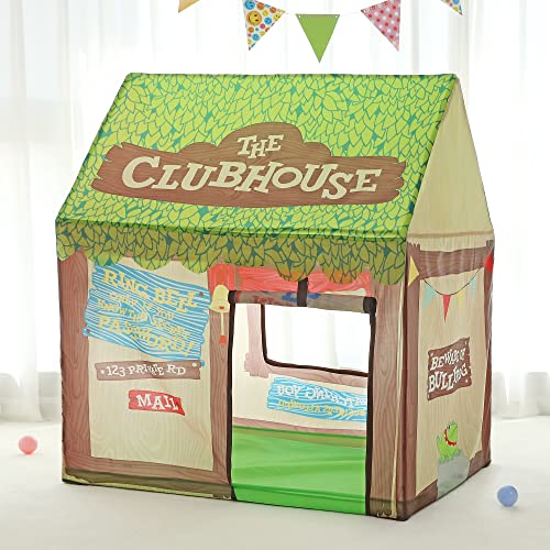 LimitlessFunN Clubhouse Kids Play Tent | Includes Star Lights & Carrying Case |, Children Indoor Large Playhouse for Boys, Toddlers, 28 D x 39 W x 43 H