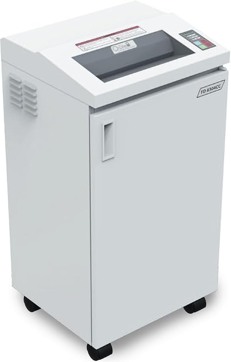 Formax FD 8304CC Deskside Shredder, All-Metal Cabinet on Casters, AutoStart/AutoStop/Reverse, LED Control Panel, Waste Bin Full Sensor, Accepts Staples and Paper Clips, Thermal Overload Protection
