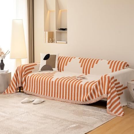 jianyana Sofa Covers, Soft Durable Reversible Chenille Sofa Slipcover Couch Covers Modern Plaid Universal Furniture Protector for 1 2 3 4 Seater Sofa Loveseat L-shape Corner Futon Sofas