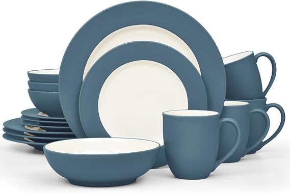 Noritake Colorwave Blue 16-Piece Rim Set, Service for 4 in Blue