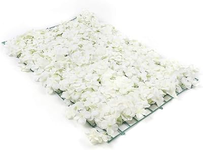 20 Pack Artificial Flower Wall Panels 24x16 Decorative Mat Silk Flower Panels White 3D Flower Backdrop for Wedding Party Home Event Wall Decoration