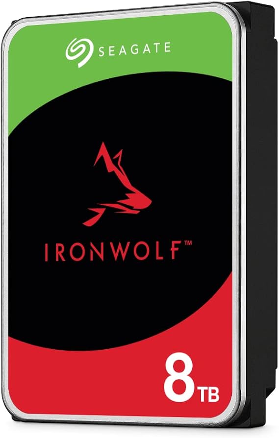 Seagate IronWolf, 8 TB, NAS Dahili Sabit Disk HDD — CMR 3,5 İnç, SATA 6 Gb/sn, 7200 Devir/Dakika, 256 MB Önbellek, RAID Ağa Bağlı Depolama için, Rescue Hizmetleri (ST8000VN004)