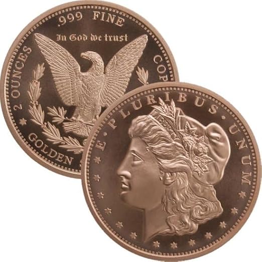 Large 2oz Morgan Dollar .999 Fine Copper Round with Capsule