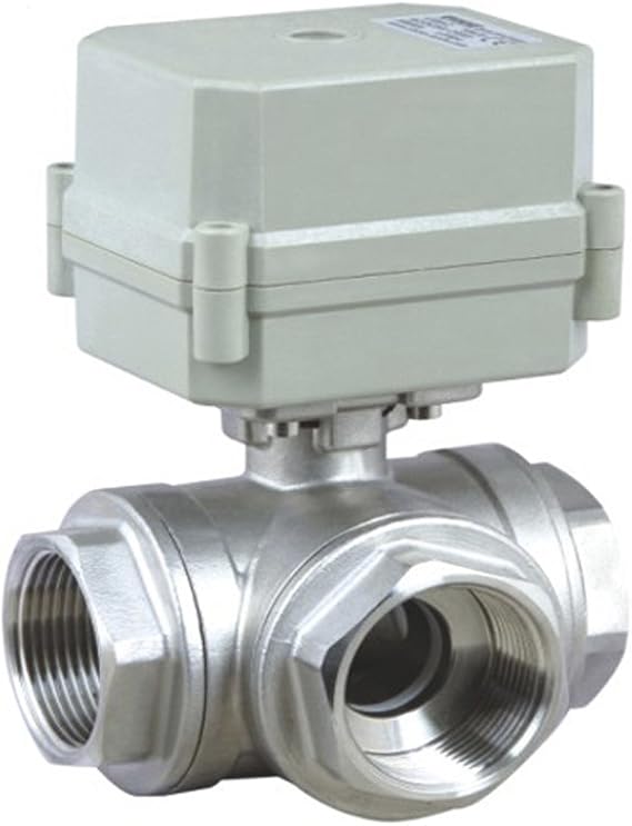 Motorized Ball Valve Control Valve DN20 34 DC24V &DC12V CR2-01 Electric Ball Valve Three Ways Stainless Steel 304 Motorized Ball Valve DC12V