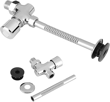 Toilet Urinal Flush Valve, Zinc Alloy Automatic Toilet Flush Valve 1.0 GPF Manual Delay Automatic Shutoff Urinal Replacement Parts for 3/4" Urinal Toilets, Supermarkets, Hotels, Bath