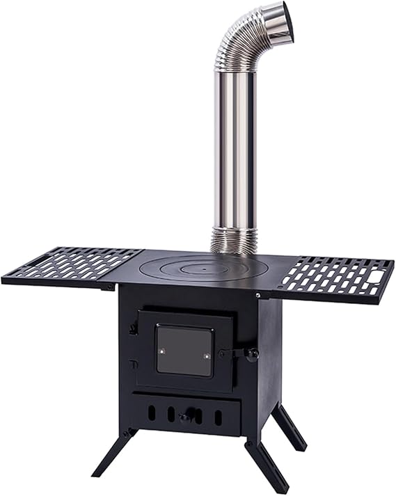 Wood-stove, Camping Stove with Chimney Pipes, Outdoor Heating Tent Stove, Suitable for Outdoor Camping and Ice Fishing