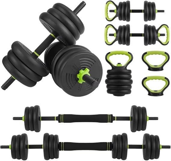 Adjustable Kettlebell Set, 4 in 1 Adjustable Dumbbell Set,44lbs/66lbs/88lbs Weight Set Used as Kettlebells, Barbell, Push up Stand for Home Gym,Round