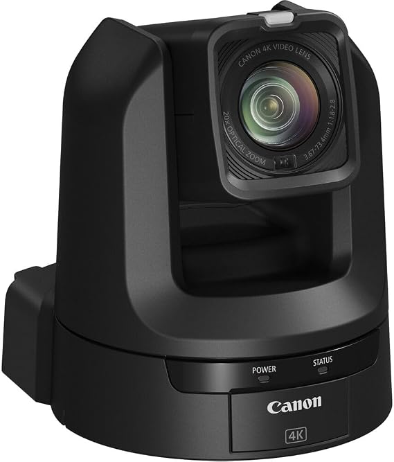 Canon CR-N300 Pro PTZ Camera BK 20x Optical Zoom Lens, 1 2/3 4k 30P Hybrid AF Sensor, 3G-SDI, HDMI, IP, USB Video Out, NDI|HX2, SRT-Church, Live Events, Streaming Conference, Classroom, Esport, Vlogs