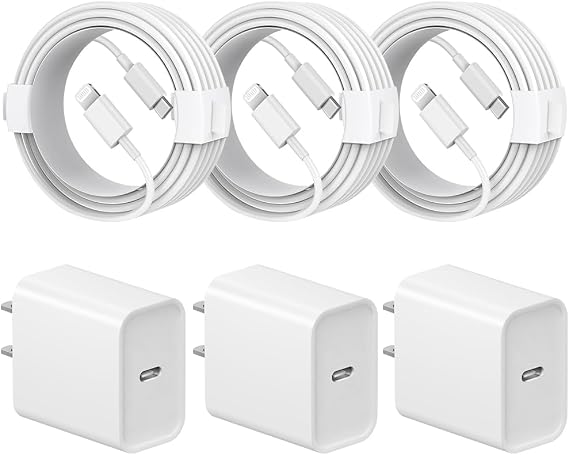 iPhone 14 13 12 11 Charger Fast Charging iPhone Fast Charger 3-Pack 20W iPad Charger 6FT C Chargers Fast Charging Cord Whit iPhone 14/14 Pro Max/13 Pro/13/12 Mini/12 Pro Max/11 Pro Max/Xs and iPad