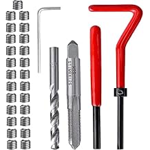 30 Piece M8 x 1.25mm Thread Repair Insert Kit, Stainless Steel Thread Repair Kit Helicoil Coil Compatible Hand Tool Set for Auto Repair