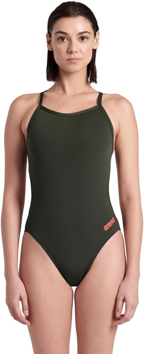Arena Womens Solid Team Swimsuit Challenge Back MaxLife Open Back Bathing Suit Athletic Swimwear