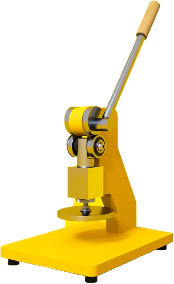 Manual Die-Cutting Press,1-ton Pressure Stamping Press,die Cutting Machine,for Leather Die Cutter,Punching,Embossing,Other Pressing Work (Yellow Round Pressure Plate)