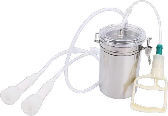 Manual Milking Machine,Handheld Portable Milking Machine for Cows,Milker Powered Pulsation Vacuum Pump