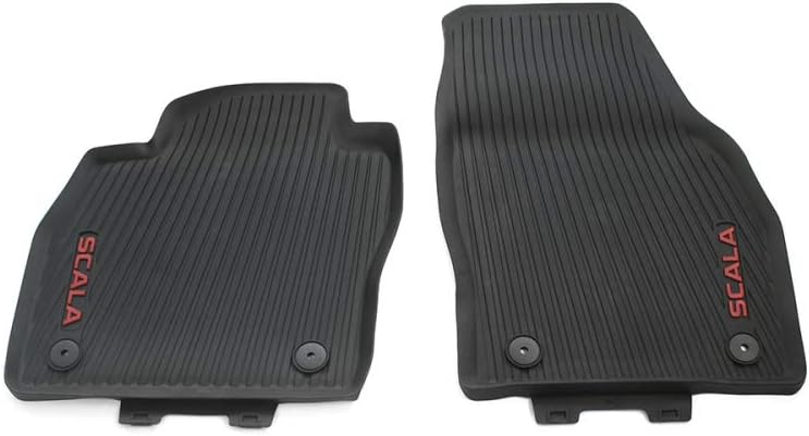 Skoda 657061502F all-weather floor mats 2 x rubber mats front rubber floor mats black with red Scala lettering