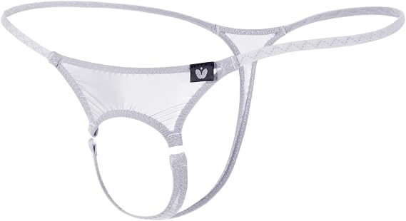 Men's Thong Underwear Open Front G string for Men | Stretchy Minimal Mens lingerie, Male panties with Cutout Pouch, Hollow Out Underwear Thong for Men