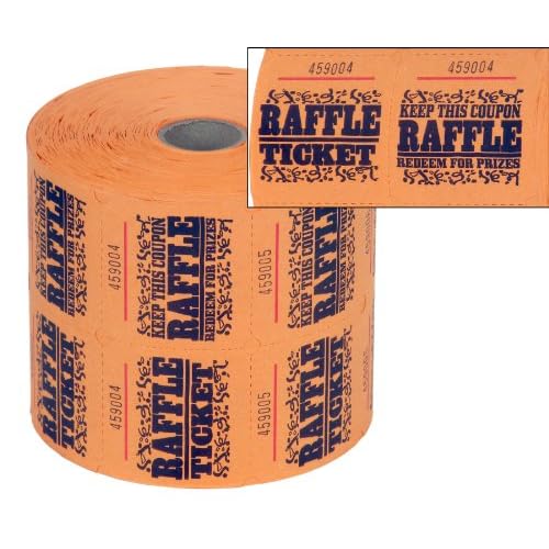 eCart Products Single Roll Ticket - Orange Raffle. 1000 tickets per roll.