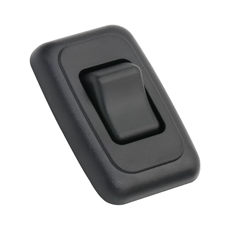 Single SPST On-Off Switch with Bezel, 12V Light Switch for RV, Camper(Black)