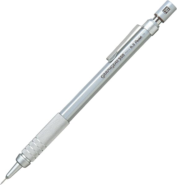 Pentel Graphgear 500 Teknik Çizim ve Yazı İçin Mekanik Kurşun Kalem, 0.3 mm, Orijinal Kutusunda