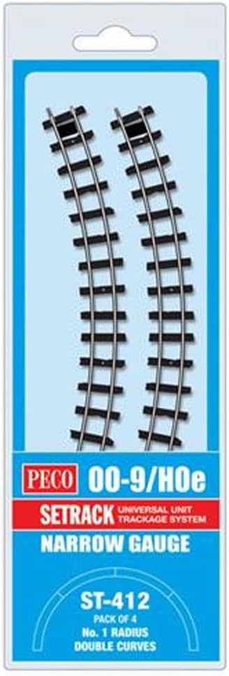 PECO HOn30 Double Curves Standard Railtrack