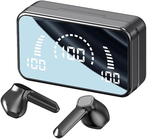 Wireless Earbuds, Bluetooth 5.4 Headphones Sport, Ear Buds with Noise Cancelling 50H Playtime Wireless Earphone LED Display IP7 Waterproof Headset for Workout/Gym, Black