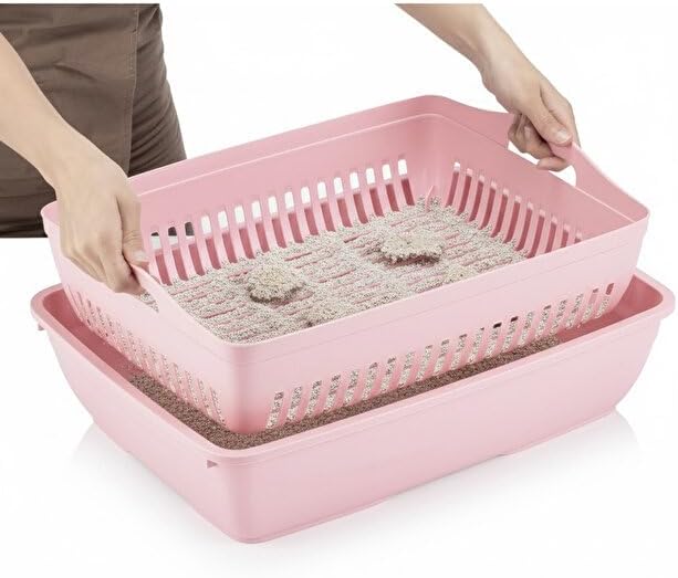 Flex Elek ve Alt kum kabı, Kapalı ve Açık Kedi Tuvaleti Uyumlu, 37,5x50x13 cm
