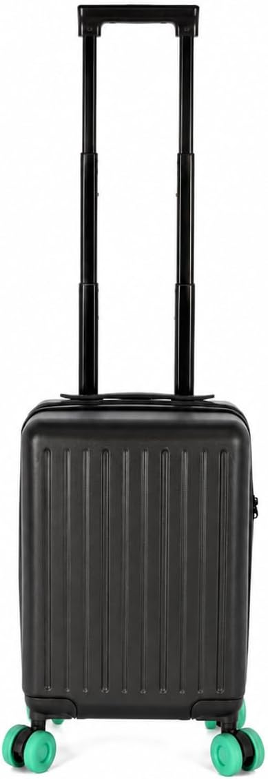 Suitcase - 40x30x20cm- Under-seat Cabin Case with Combi-Lock & Detachable Spinner Wheels Modern Lightweight ABS Trolley Cabin Case Ideal Hand Luggage (Black)