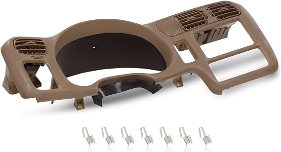 LQI Cluster Dash Radio Bezel Dashboard Compatible with Chevy Blazer S10 Gmc Jimmy Sonoma 1998-2004 Fit for Vehicle with Double Din Beige