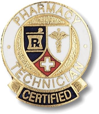 EMI Pharmacy Technician CERTIFIED Emblem Pin - Round