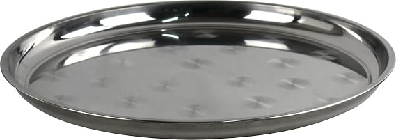 Circle Patterns Stainless Steel Round Serving Tray Platter Plate (40cm)