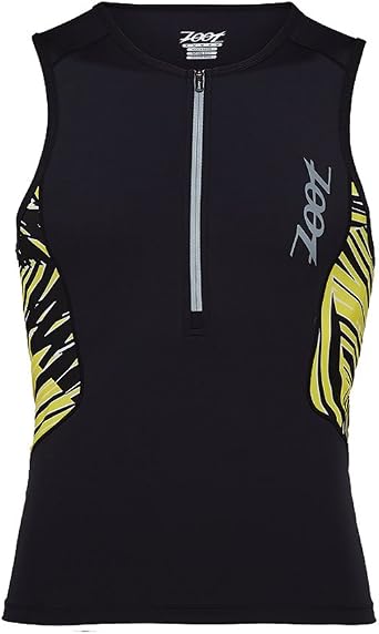 Zoot Mens Ultra Tri Tank, Black/Yellow, S