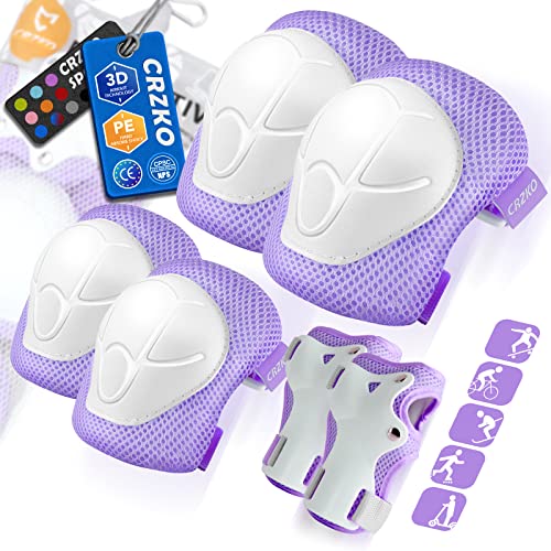Knee Pads for Kids,Kids Knee Pads and Elbow Pads Set Child Youth 3-15 Years WAdjustable Strap for Roller Skates Skateboard Inline Skatings Scooter
