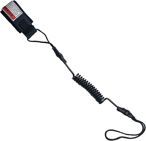 Coiled Paddle Surfboard Leash, Black