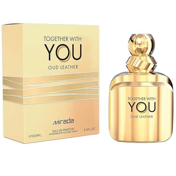 MIRADA Together With You Oud Leather, Men's Eau de Parfum (EDP) 3.4 FL. Oz (100ml), Mens Perfume with Notes of Spices, Chestnut, Elemi, Sage, Lavender, Vanilla, Tonka Bean, Leather