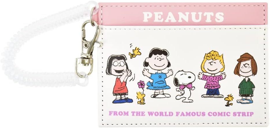 Snoopy Pass Case Regular Card Case 2 Pieces Synthetic Leather PU Leather Mini Small Coil Chain Simple