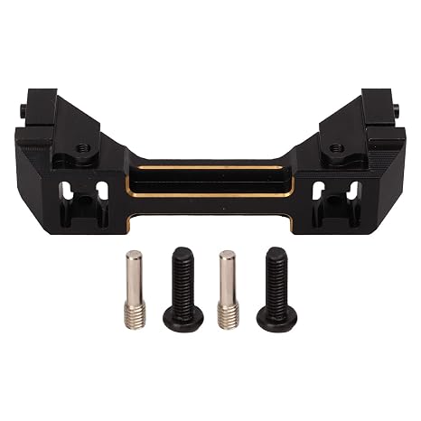 RC Rear Bumper Mount Bracket, Brass Replacement for RGT EX86190 LC76 1/10 RC Crawler, Black Hard Coated Durable Bumper Mount with Screws for Off - Road Performance