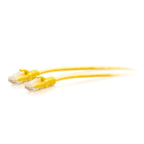 C2G 1ft (0.3m) Cat6a Snagless Unshielded (UTP) Slim Ethernet Network Patch Cable - Yellow