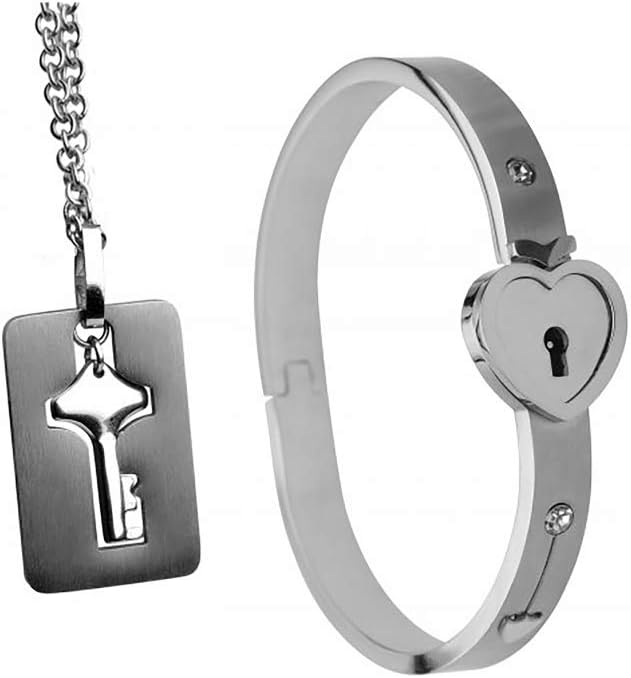 Master Series Cuffed Locking Bracelet and Key Necklace