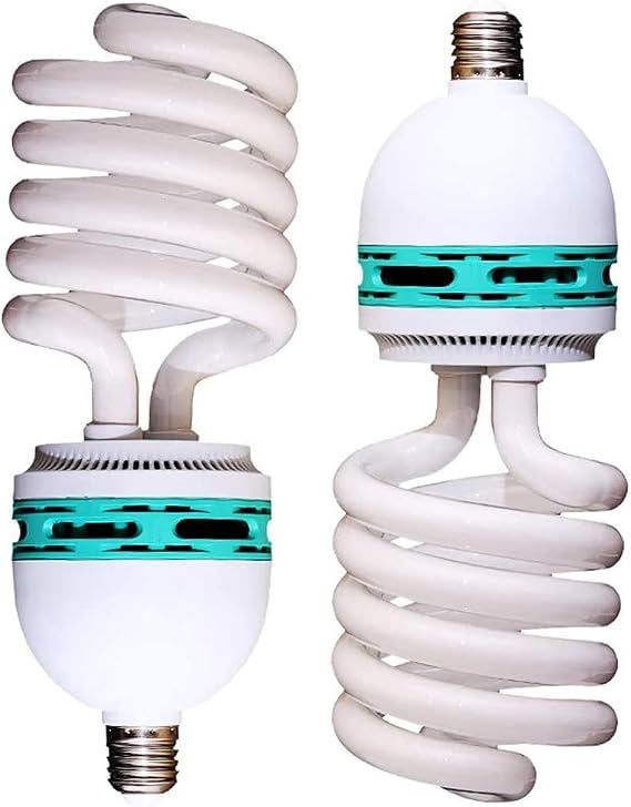 LANMOU 2 Pack Energy Saving Spiral Light Bulb Very Bright Fluorescent E27 Screw Cap Bulb Lamp 6500K Cool White Daylight Light, 85W [Energy Class E]