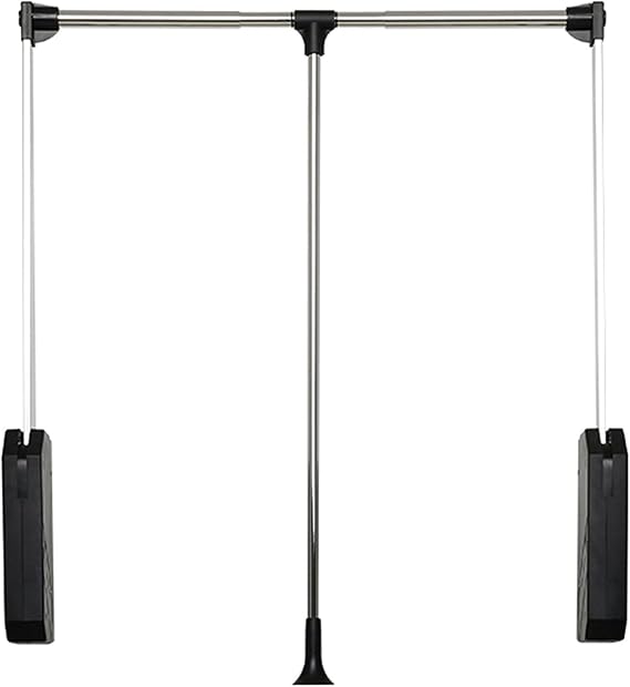 Pull Down Closet Rod Wardrobe Lift Aluminum - Adjustable Inch Rail Organizer for Clothes - Efficient Storage System