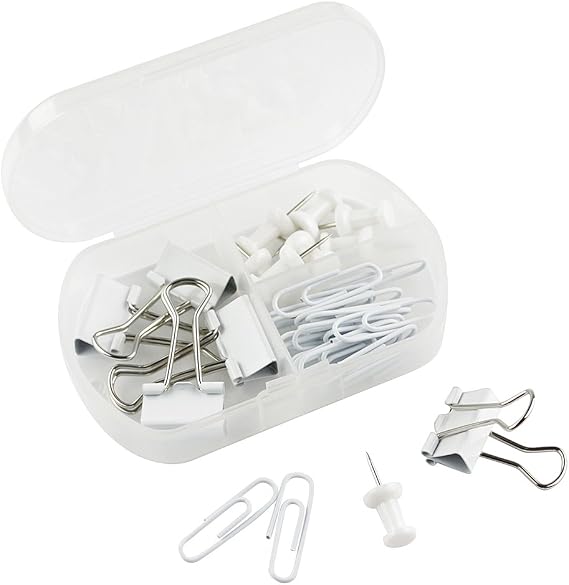eBuyGB Pack of 6 Stationery Accessory Set, Transparent White