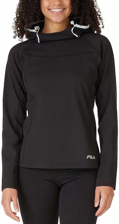Fila Womens Midweight Training Pullover Hoodie (US, Alpha, Medium, Regular, Regular, Black)