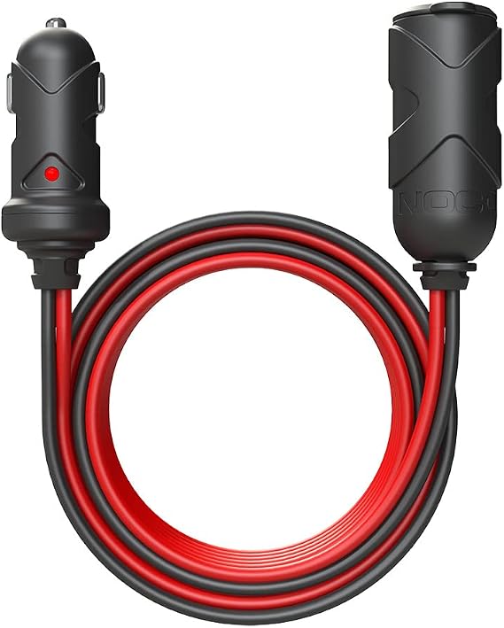 NOCO GC019 15A 14AWG 12V Adapter, Heavy-Duty Cigarette Lighter Plug, and Male to Female Socket With 12-Foot Extension Cord