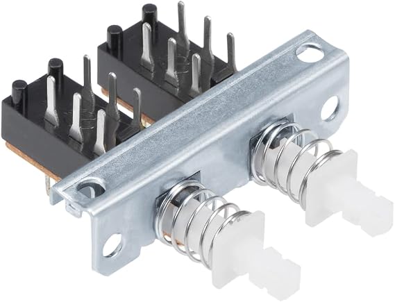 uxcell Interlock Push Button Switch Piano Type DPDT 6 Pin 2 Row