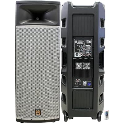 Mr Dj PRO215BT PA DJ Powered Speaker Professional PRO PA DJ Dual 15 3-Way Full-Range PoweredActive DJ PA Multipurpose Live Sound Loudspeaker