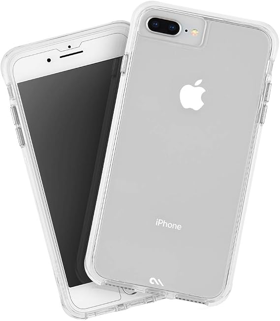 Case-Mate - iPhone 8 Plus Case + Glass Screen Protector Bundle - Tough - iPhone 8 Plus - Clear
