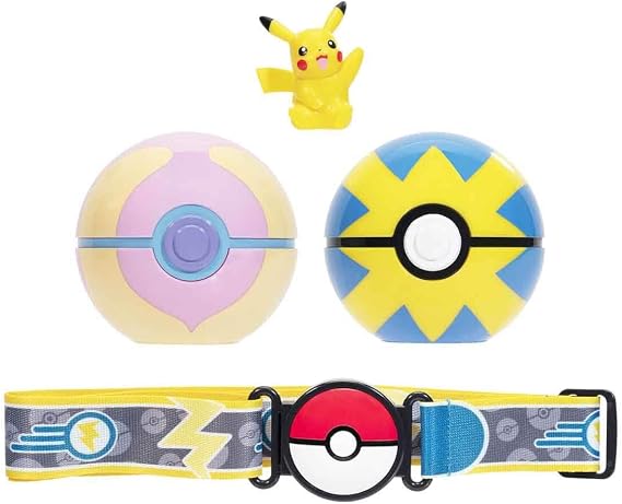 Pokémon Pikachu Clip 'N' Go Belt Set - 5,1 cm Pikachu Temalı Kemer ve Heal Ball Aksesuarları ile birlikte gelir