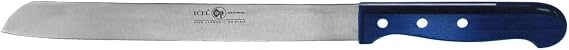 Icel 8-Inch Plain-Edge Bread Knife, Dark Brown Wooden Handle
